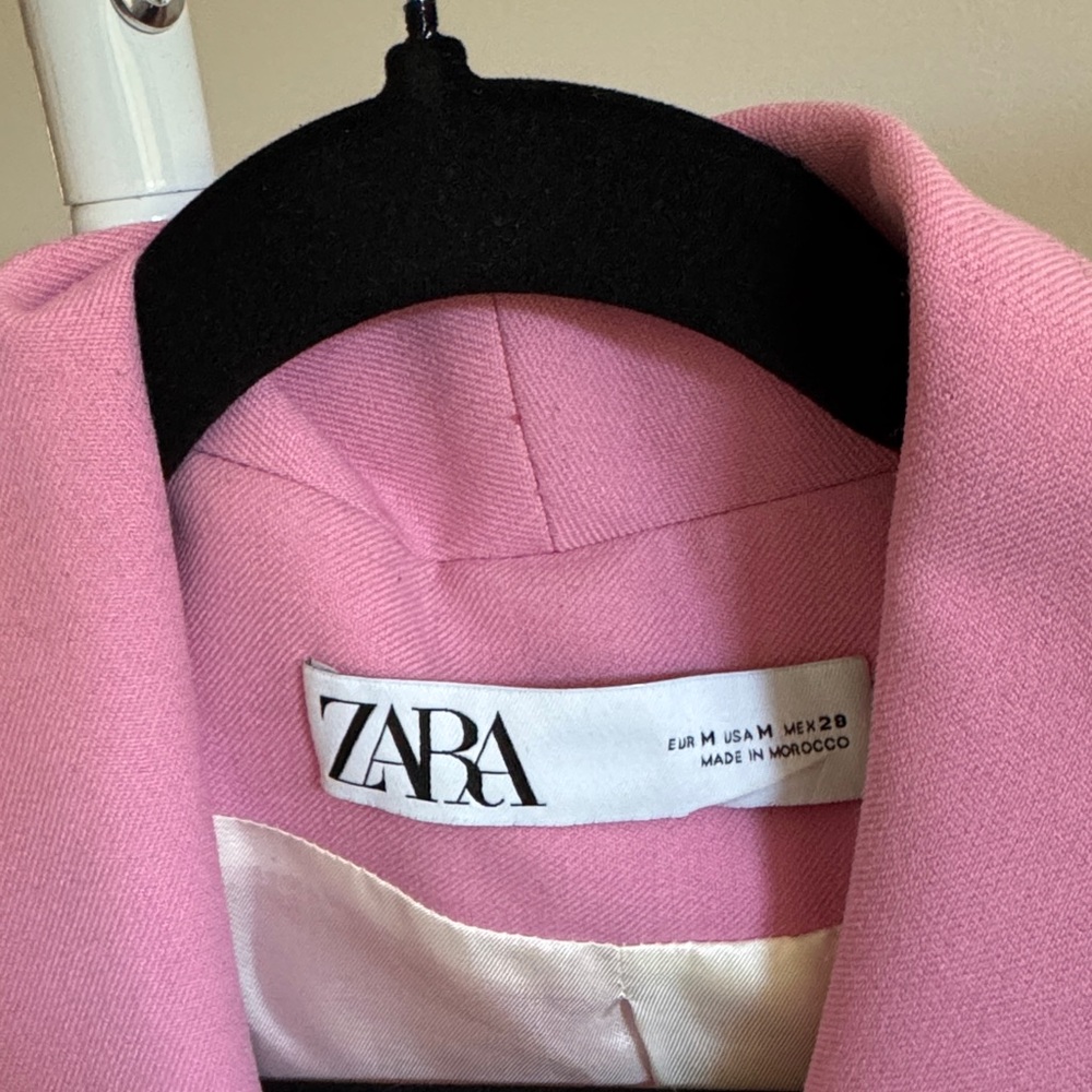 Zara Blush Double-Breasted Blazer - Picture 2 of 3